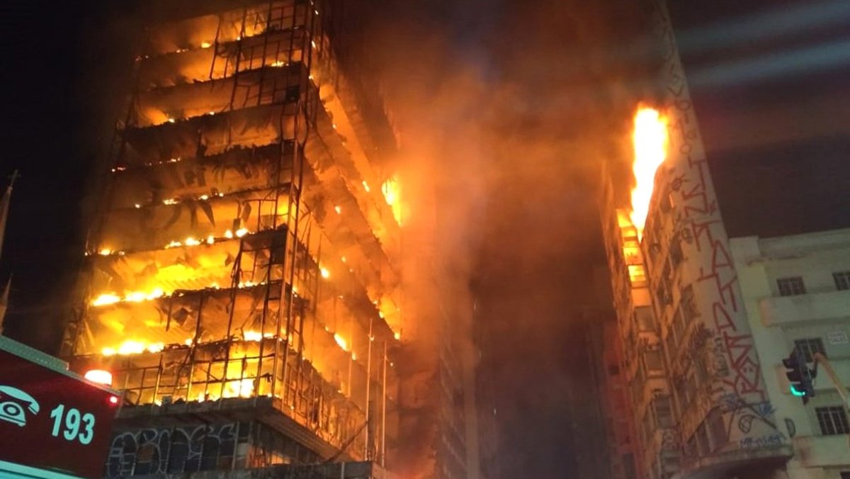 Huge fire in Brazil brings down high-rise, victims unknown    