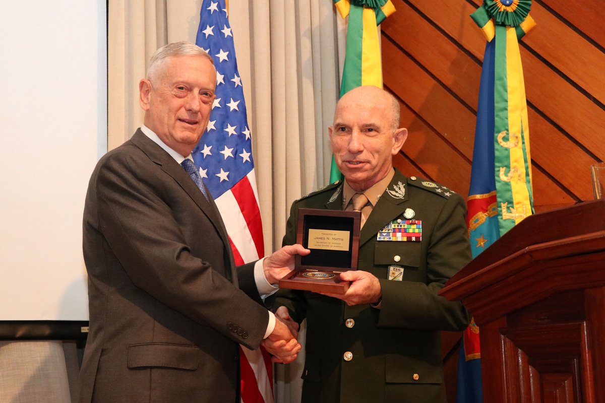 Recognizing the success and security of future generations depends on how well we build trust at every level– said secdef Mattis during his visit to the Brazil's war college (ESG) in Rio de Janeiro. 