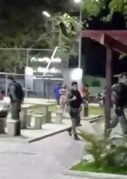 Brazil: Military police officers attack young people in a square in Palmares after neighbors called the police because of the loud sound on Saturday
