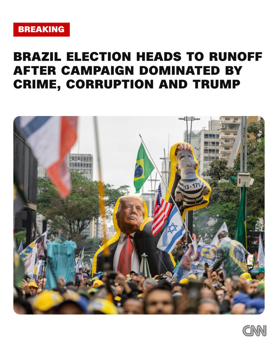Brazil's presidential election is heading to a runoff after a surprise first-round victory for right-wing Senator Flávio Bolsonaro who will face leftist incumbent Luiz Inácio Lula da Silva after neither secured more than 50% of the vote, the threshold required to win outright